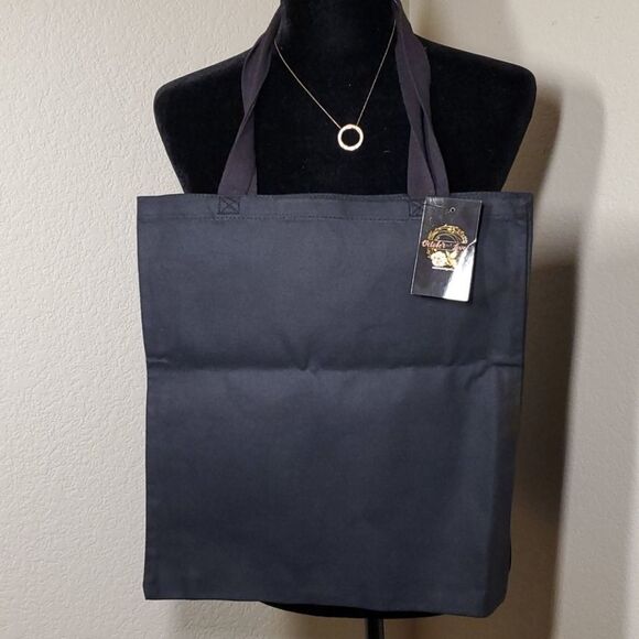 Black Canvas Puppy Dog Tote Bag - Picture 2 of 9